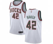 Youth Nike Milwaukee Bucks #42 Vin Baker Swingman White Fashion Hardwood Classics NBA Jersey