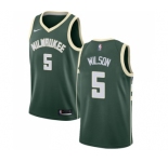 Youth Nike Milwaukee Bucks #5 D. J. Wilson Swingman Green Road NBA Jersey - Icon Edition
