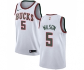 Youth Nike Milwaukee Bucks #5 D. J. Wilson Swingman White Fashion Hardwood Classics NBA Jersey