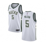 Youth Nike Milwaukee Bucks #5 D. J. Wilson Swingman White Home NBA Jersey - Association Edition