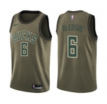 Youth Nike Milwaukee Bucks #6 Eric Bledsoe Swingman Green Salute to Service NBA Jersey