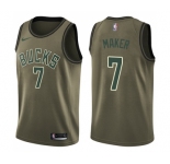 Youth Nike Milwaukee Bucks #7 Thon Maker Swingman Green Salute to Service NBA Jersey
