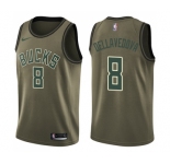 Youth Nike Milwaukee Bucks #8 Matthew Dellavedova Swingman Green Salute to Service NBA Jersey