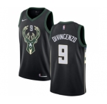 Youth Nike Milwaukee Bucks #9 Donte DiVincenzo Swingman Black NBA Jersey - Statement Edition