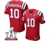 Men's Nike New England Patriots #10 Jimmy Garoppolo Elite Red Alternate Super Bowl LI 51 NFL Jersey