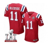 Men's Nike New England Patriots #11 Drew Bledsoe Elite Red Alternate Super Bowl LI 51 NFL Jersey