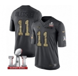 Men's Nike New England Patriots #11 Drew Bledsoe Limited Black 2016 Salute to Service Super Bowl LI 51 NFL Jersey