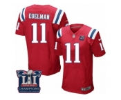 Men's Nike New England Patriots #11 Julian Edelman Elite Red Alternate Super Bowl LI Champions NFL Jersey