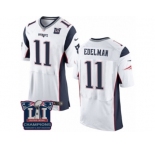 Men's Nike New England Patriots #11 Julian Edelman Elite White Super Bowl LI Champions NFL Jersey