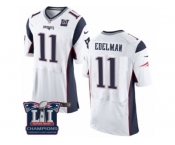 Men's Nike New England Patriots #11 Julian Edelman Elite White Super Bowl LI Champions NFL Jersey