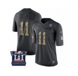 Men's Nike New England Patriots #11 Julian Edelman Limited Black 2016 Salute to Service Super Bowl LI Champions NFL Jersey
