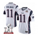 Men's Nike New England Patriots #11 Julian Edelman Limited White Super Bowl LI 51 NFL Jersey