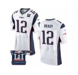 Men's Nike New England Patriots #12 Tom Brady Elite White Super Bowl LI Champions NFL Jersey