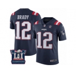 Men's Nike New England Patriots #12 Tom Brady Limited Navy Blue Rush Super Bowl LI Champions NFL Jersey