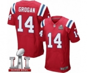 Men's Nike New England Patriots #14 Steve Grogan Elite Red Alternate Super Bowl LI 51 NFL Jersey