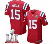 Men's Nike New England Patriots #15 Chris Hogan Elite Red Alternate Super Bowl LI 51 NFL Jersey