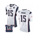 Men's Nike New England Patriots #15 Chris Hogan Elite White Super Bowl LI Champions NFL Jersey