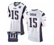 Men's Nike New England Patriots #15 Chris Hogan Elite White Super Bowl LI Champions NFL Jersey