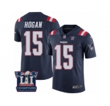 Men's Nike New England Patriots #15 Chris Hogan Limited Navy Blue Rush Super Bowl LI Champions NFL Jersey
