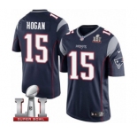 Men's Nike New England Patriots #15 Chris Hogan Limited Navy Blue Team Color Super Bowl LI 51 NFL Jersey