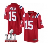 Men's Nike New England Patriots #15 Chris Hogan Limited Red Alternate Super Bowl LI 51 NFL Jersey