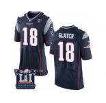 Men's Nike New England Patriots #18 Matthew Slater Elite Navy Blue Team Color Super Bowl LI Champions NFL Jersey