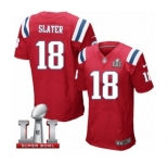 Men's Nike New England Patriots #18 Matthew Slater Elite Red Alternate Super Bowl LI 51 NFL Jersey