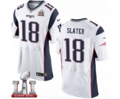 Men's Nike New England Patriots #18 Matthew Slater Elite White Super Bowl LI 51 NFL Jersey