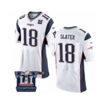 Men's Nike New England Patriots #18 Matthew Slater Elite White Super Bowl LI Champions NFL Jersey