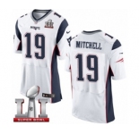Men's Nike New England Patriots #19 Malcolm Mitchell Elite White Super Bowl LI 51 NFL Jersey