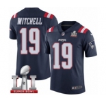 Men's Nike New England Patriots #19 Malcolm Mitchell Limited Navy Blue Rush Super Bowl LI 51 NFL Jersey