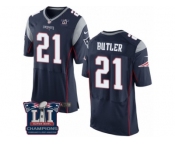 Men's Nike New England Patriots #21 Malcolm Butler Elite Navy Blue Team Color Super Bowl LI Champions NFL Jersey