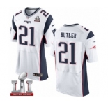 Men's Nike New England Patriots #21 Malcolm Butler Elite White Super Bowl LI 51 NFL Jersey
