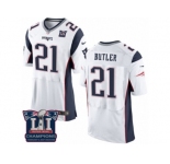 Men's Nike New England Patriots #21 Malcolm Butler Elite White Super Bowl LI Champions NFL Jersey