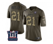 Men's Nike New England Patriots #21 Malcolm Butler Limited Green Salute to Service Super Bowl LI Champions NFL Jersey
