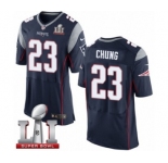 Men's Nike New England Patriots #23 Patrick Chung Elite Navy Blue Team Color Super Bowl LI 51 NFL Jersey