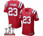 Men's Nike New England Patriots #23 Patrick Chung Elite Red Alternate Super Bowl LI 51 NFL Jersey