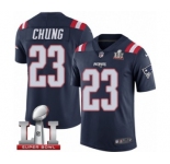 Men's Nike New England Patriots #23 Patrick Chung Limited Navy Blue Rush Super Bowl LI 51 NFL Jersey