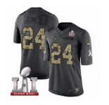 Men's Nike New England Patriots #24 Cyrus Jones Limited Black 2016 Salute to Service Super Bowl LI 51 NFL Jersey