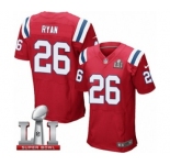 Men's Nike New England Patriots #26 Logan Ryan Elite Red Alternate Super Bowl LI 51 NFL Jersey
