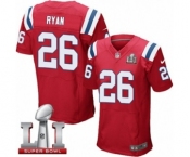Men's Nike New England Patriots #26 Logan Ryan Elite Red Alternate Super Bowl LI 51 NFL Jersey