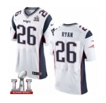 Men's Nike New England Patriots #26 Logan Ryan Elite White Super Bowl LI 51 NFL Jersey