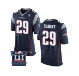 Men's Nike New England Patriots #29 LeGarrette Blount Elite Navy Blue Team Color Super Bowl LI Champions NFL Jersey