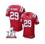 Men's Nike New England Patriots #29 LeGarrette Blount Elite Red Alternate Super Bowl LI 51 NFL Jersey