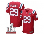 Men's Nike New England Patriots #29 LeGarrette Blount Elite Red Alternate Super Bowl LI 51 NFL Jersey