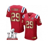Men's Nike New England Patriots #29 LeGarrette Blount Elite Red Gold Alternate Super Bowl LI 51 NFL Jersey