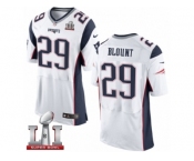 Men's Nike New England Patriots #29 LeGarrette Blount Elite White Super Bowl LI 51 NFL Jersey
