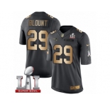 Men's Nike New England Patriots #29 LeGarrette Blount Limited Black Gold Salute to Service Super Bowl LI 51 NFL Jersey