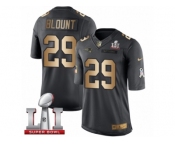 Men's Nike New England Patriots #29 LeGarrette Blount Limited Black Gold Salute to Service Super Bowl LI 51 NFL Jersey