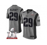 Men's Nike New England Patriots #29 LeGarrette Blount Limited Gray Gridiron Super Bowl LI 51 NFL Jersey
